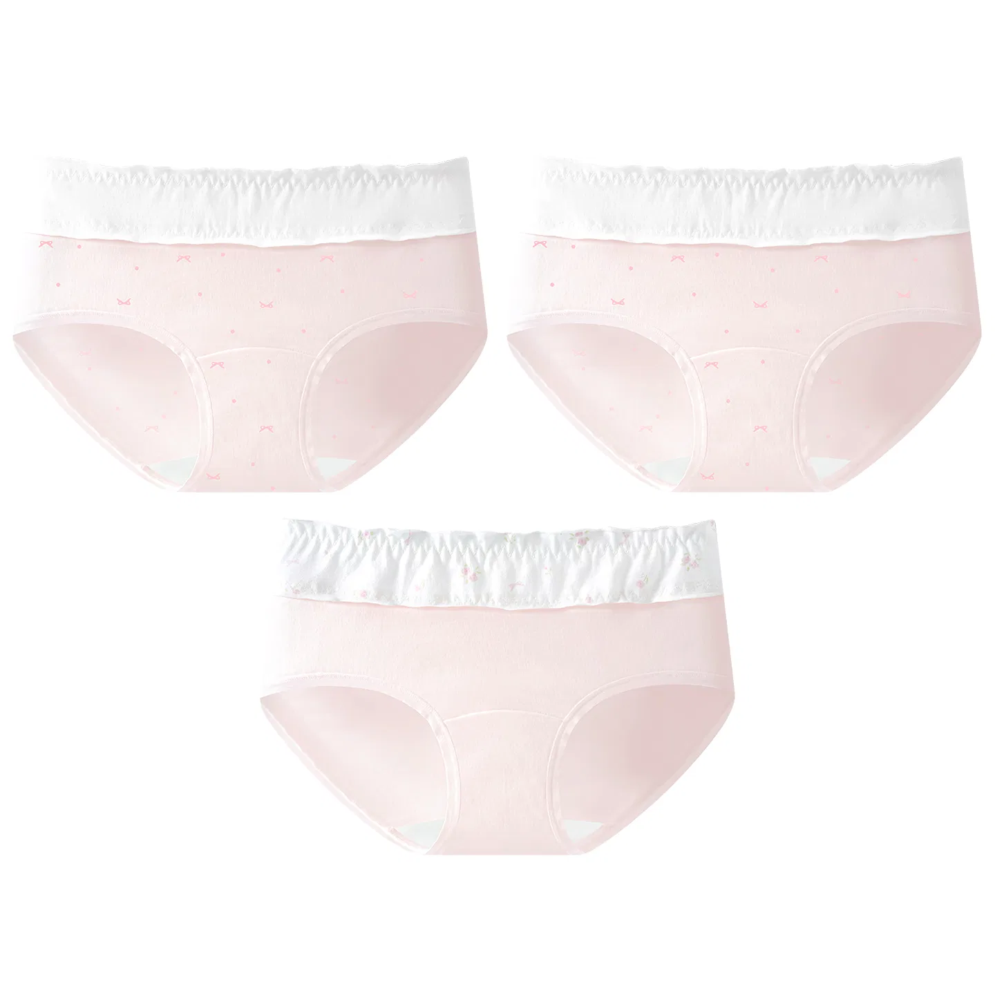 Детские трусы для девочек хлопковые с принтом Red bean, Fresh Floral Print Sweet Style