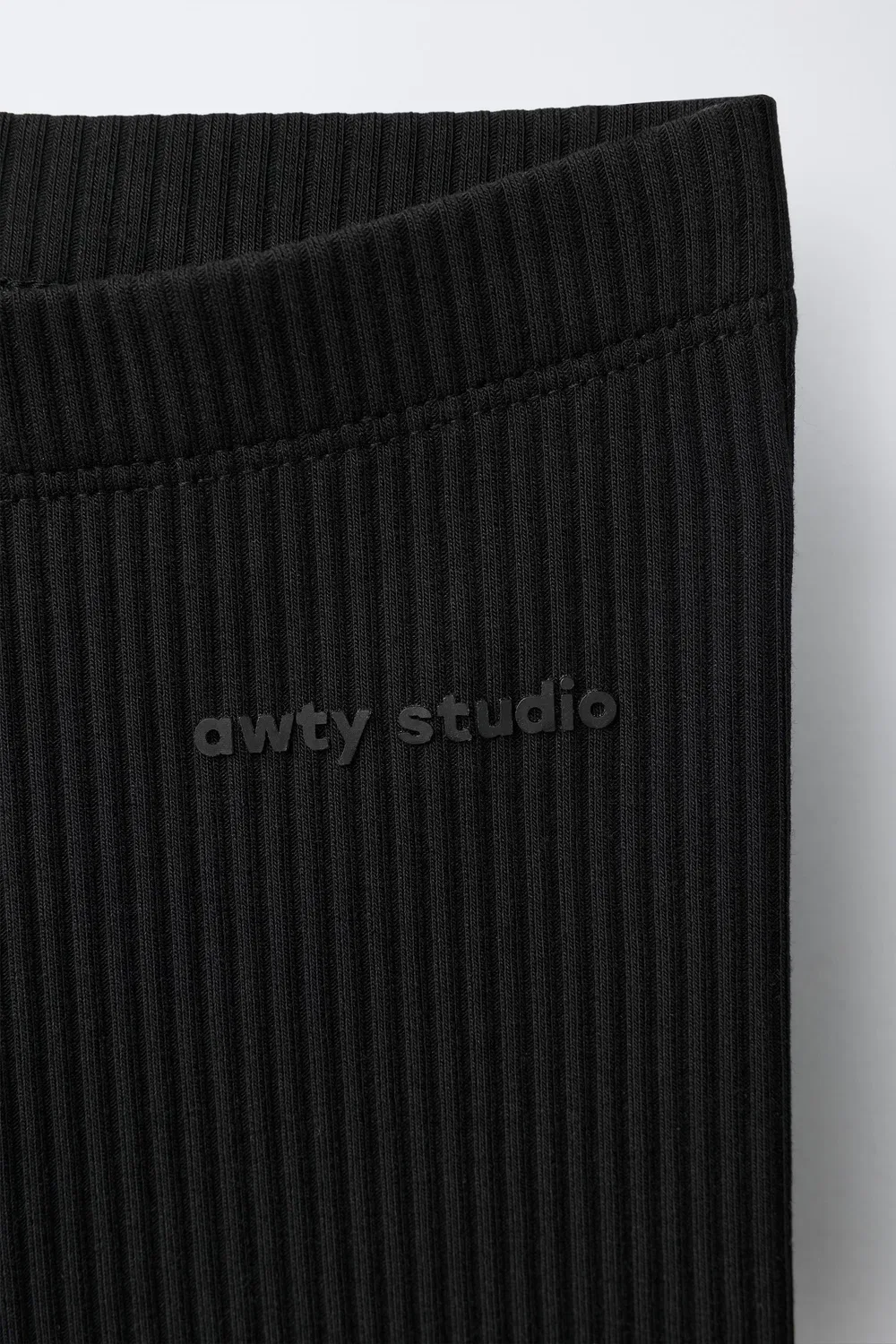 Велолеггинсы в рубчик с тисненым текстом ZARA, Black — фото 3