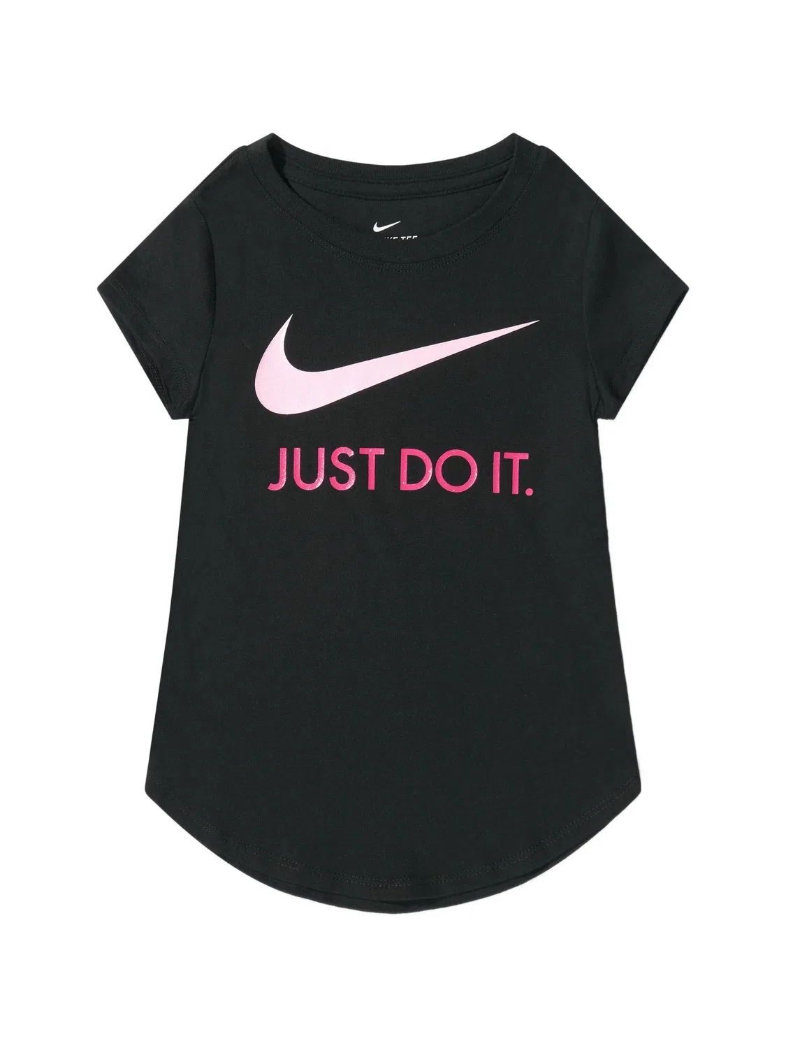 Футболка с логотипом и закругленным низом Nike Kids, черный