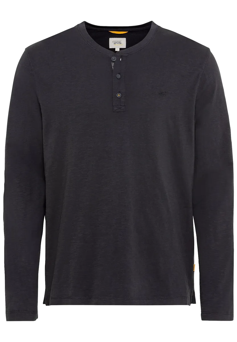

Рубашка Camel Active Henley с вышитым логотипом, цвет Asphalt
