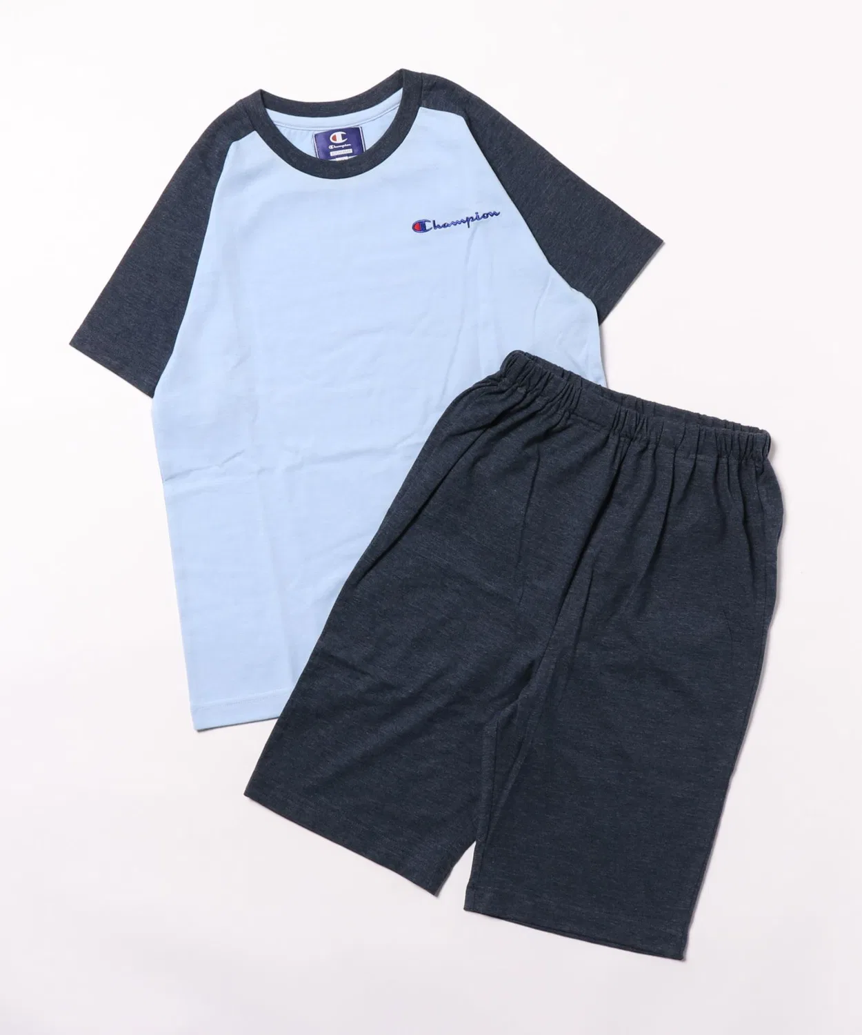 Комплект пижамы Champion для детей, из хлопка с полиэстером, сакс-голубой