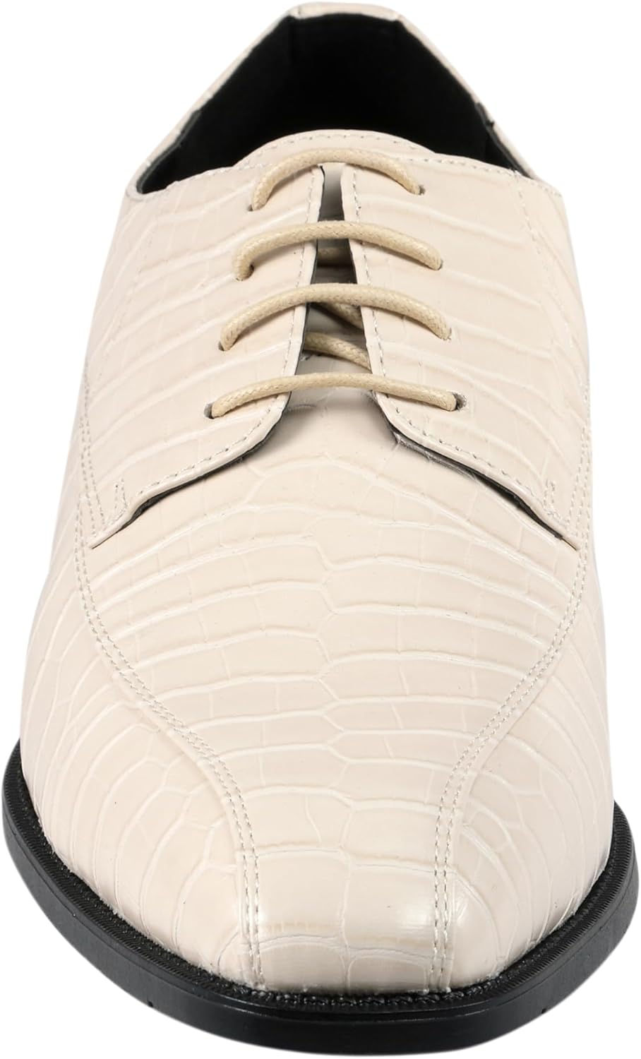 Мужские классические туфли Amali Harvey Fashion с крокодиловой кожей, Cream — фото 4