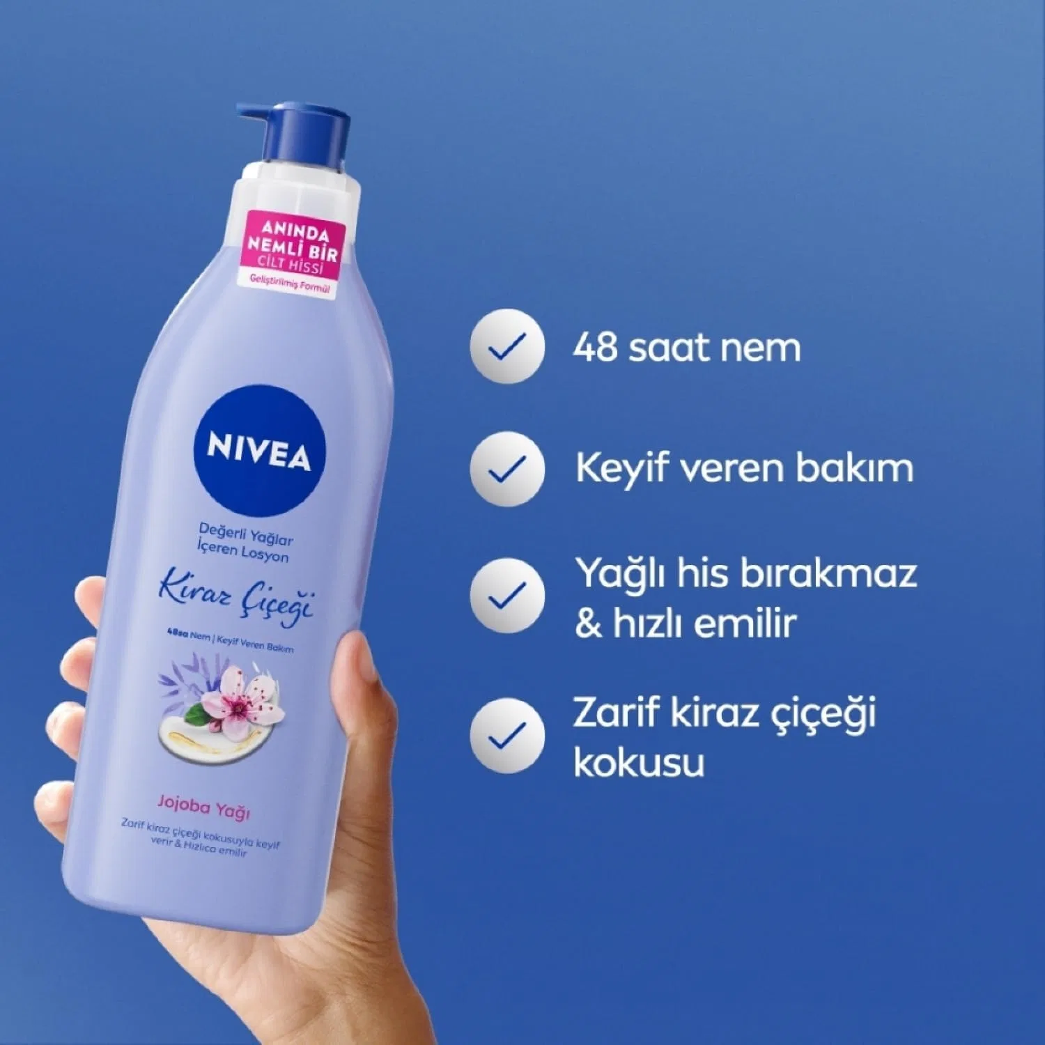 Лосьон для тела Nivea с маслом жожоба и ароматом вишневого цвета, 400 мл — фото 3