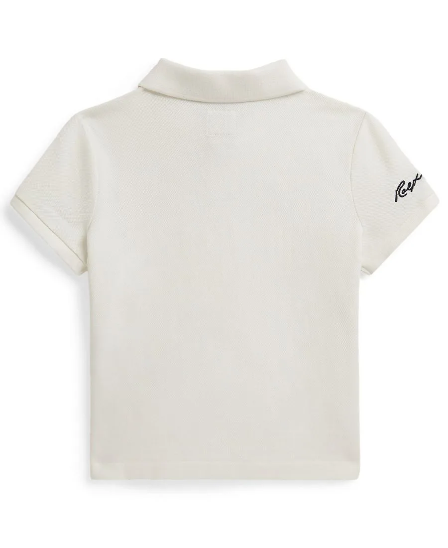 Поло-рубашка Yankees с планкой на двух пуговицах для девочек (2T-6X) Polo Ralph Lauren, deckwash белый — фото 2