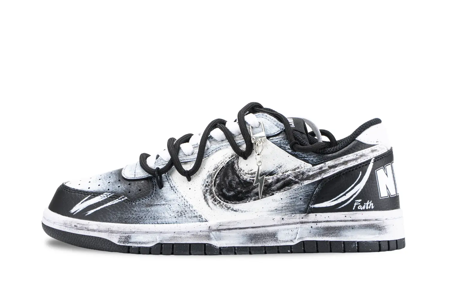 Nike Мужские скейтерские кроссовки Big Ink Edge низкие черно-белые, устойчивые к истиранию, дышащие — фото 3