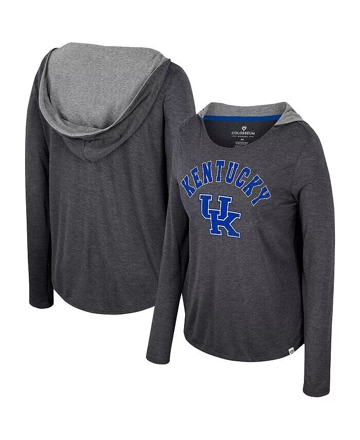 

Женская футболка с капюшоном Kentucky Wildcats с длинными рукавами и принтом Хизер Colosseum, синий