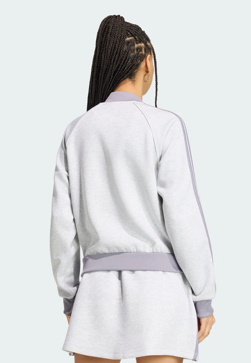 Худи на молнии Adidas Originals серого цвета — фото 3