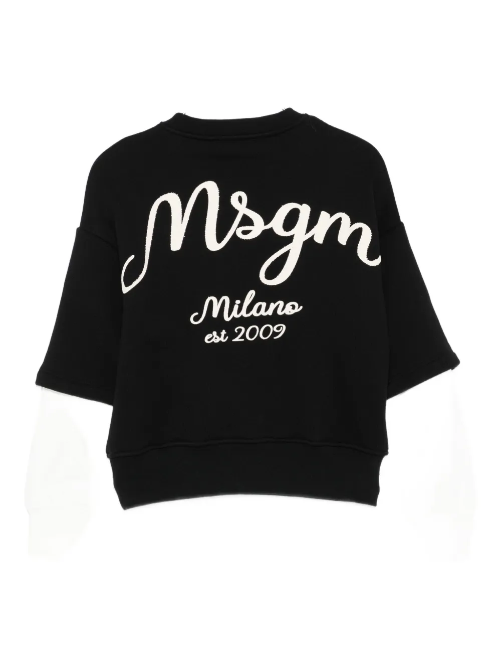 Двухслойная толстовка с логотипом MSGM Kids, черный — фото 2