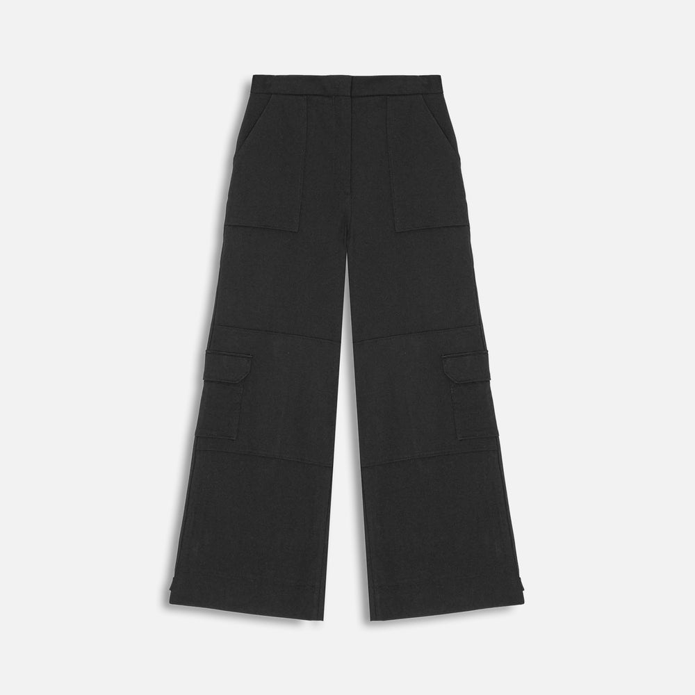 

Брюки Ganni Solid Twill Suiting Cargo Pants, черный