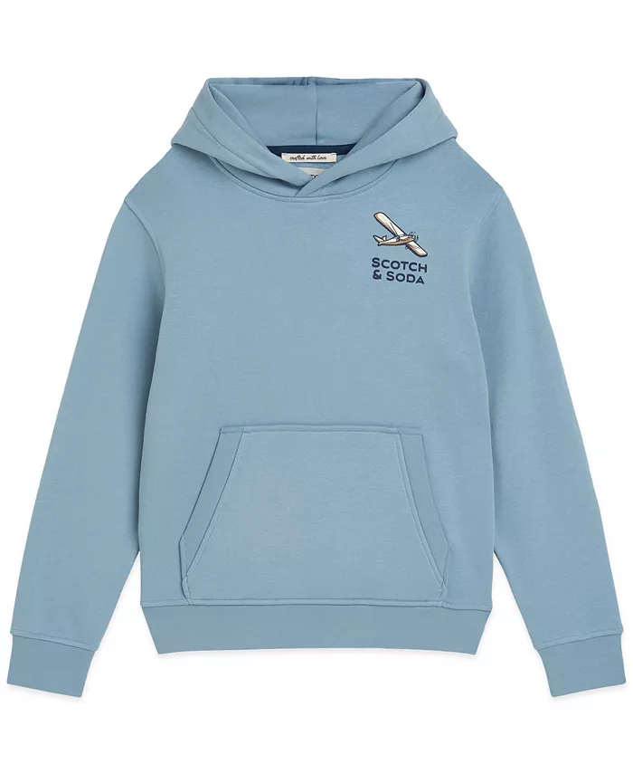 

Мальчики 8-16 лет худи со стильным принтом Scotch & Soda, синий