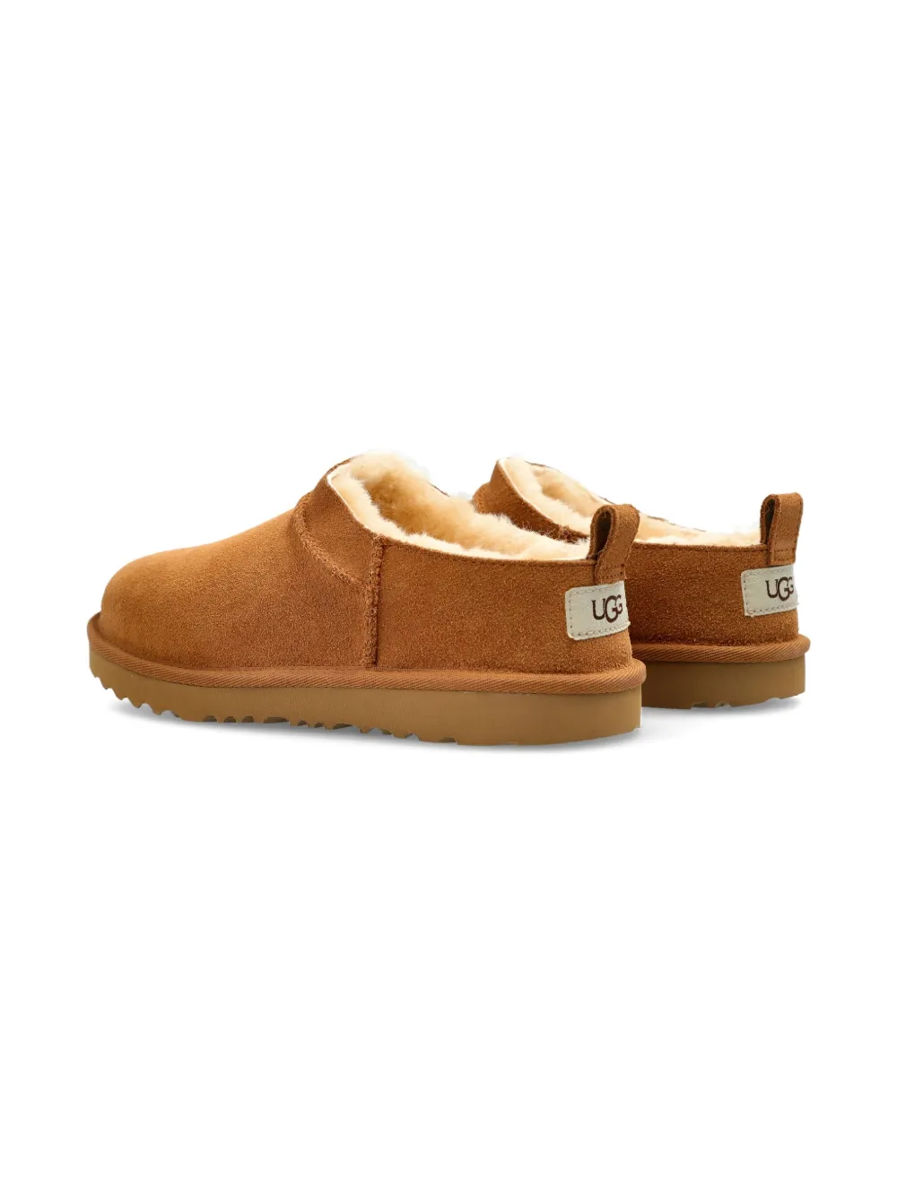 Замшевые кожаные слипоны UGG Kids, коричневый — фото 3