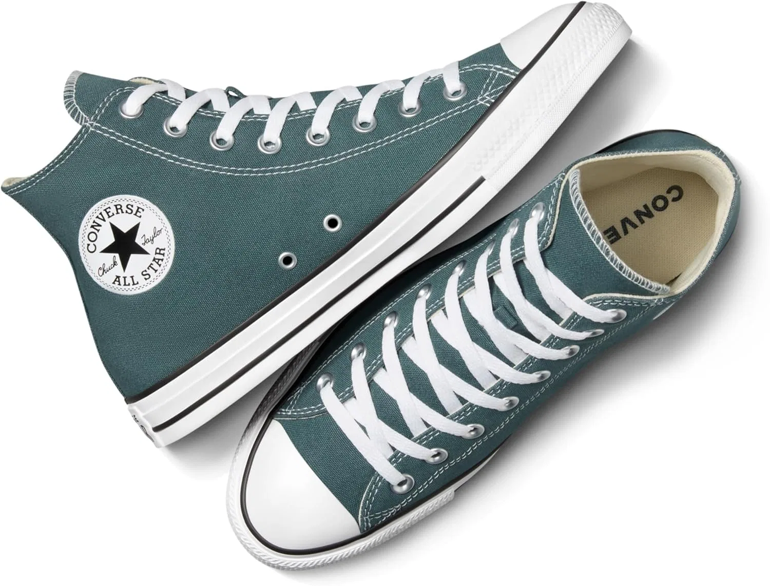 Кроссовки Converse Chucks Beige 566564C с теплой подкладкой, Chuck Taylor All Star HI - Light Bisquet Egret Black — фото 4