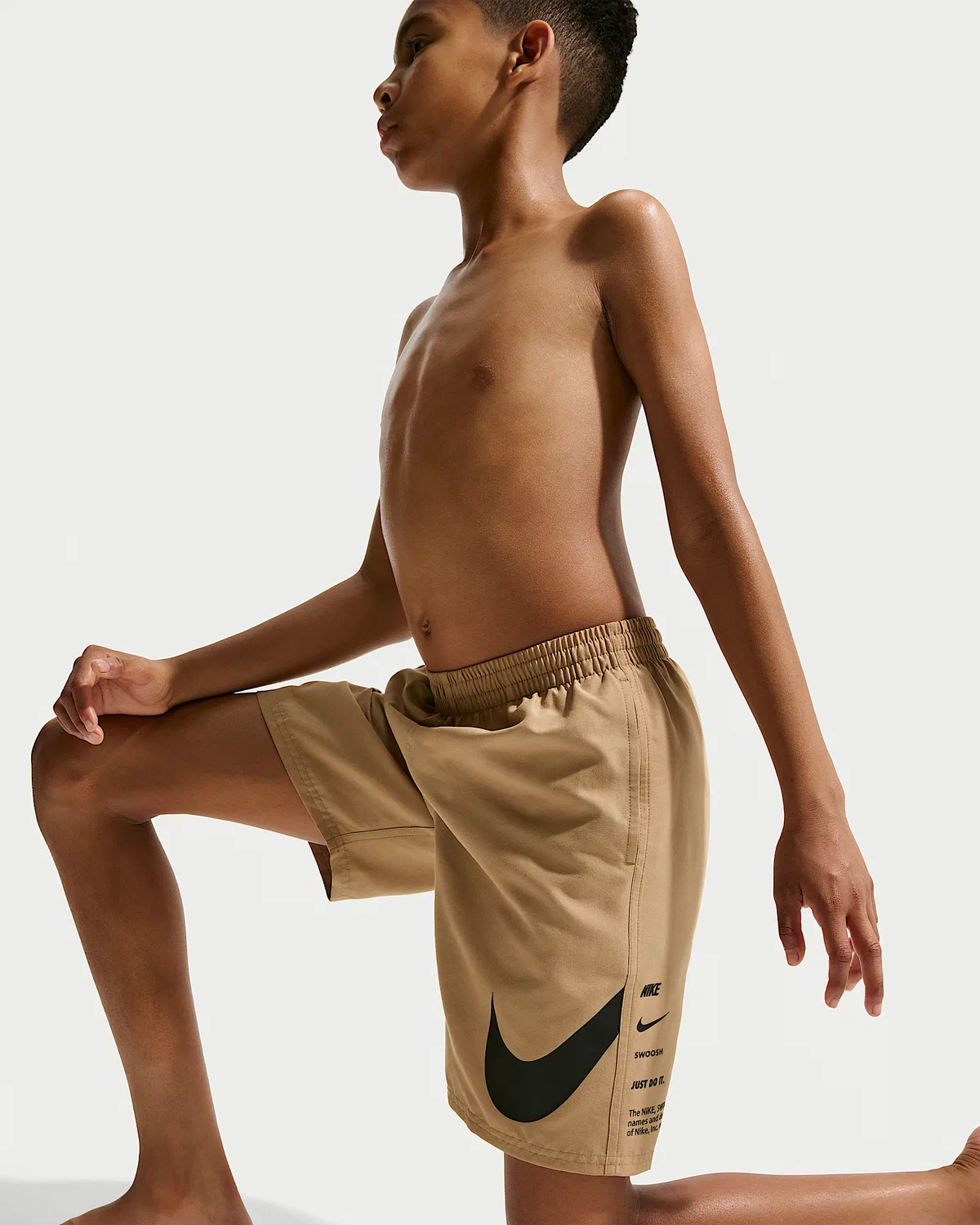 Детские (мальчиковые) плавки Nike Swim Breaker 7" с боксерской подкладкой, Parachute Beige — фото 4