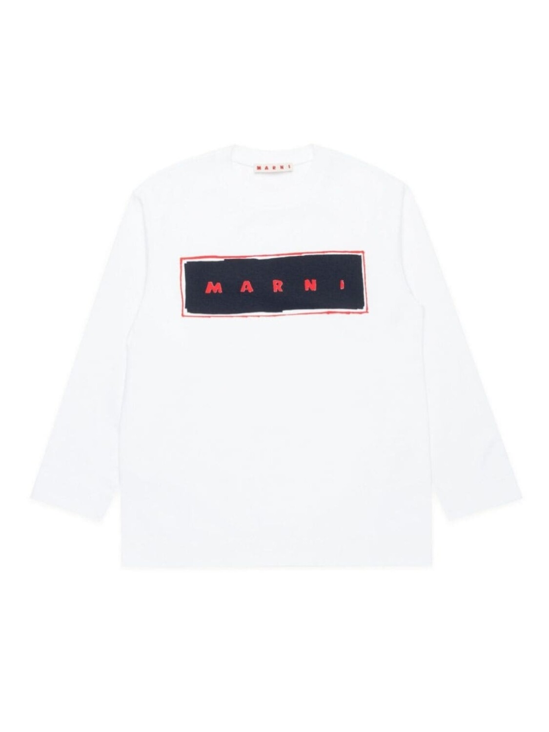 

Marni Kids рубашка с длинными рукавами и логотипом, белый
