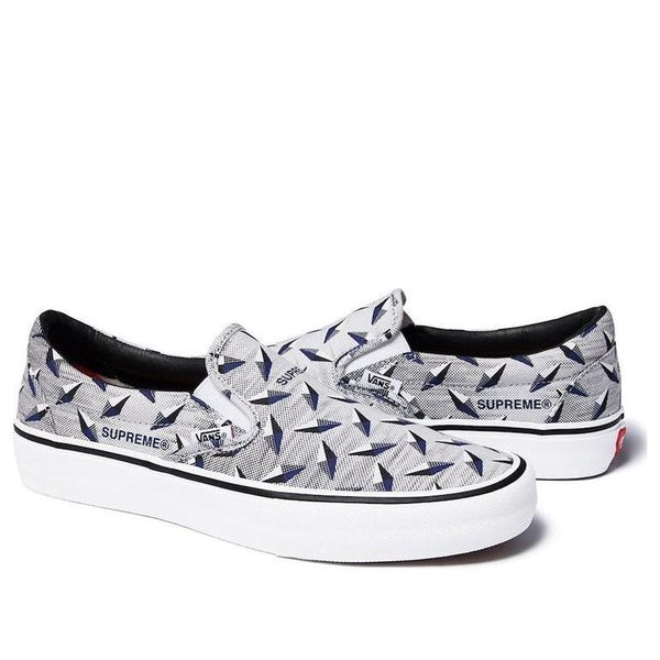 

Кроссовки supreme x classic slip-on pro 'diamond plate white' Vans, белый