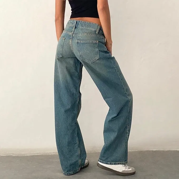 Джинсы свободные, Wide Leg, Cyan — фото 4