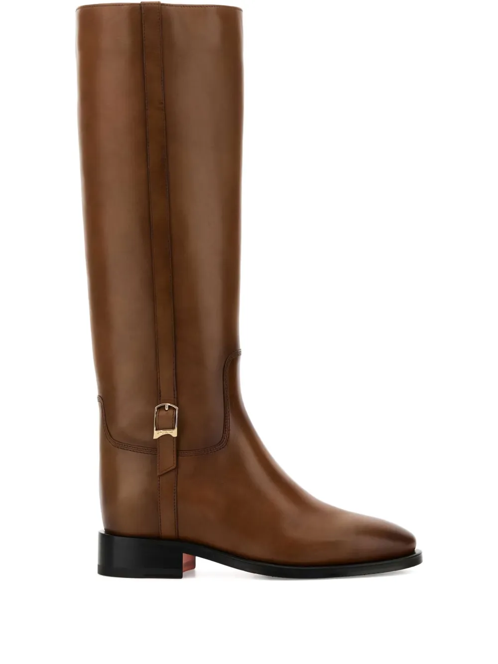 Сапоги до колена Mandy с пряжкой Santoni, коричневый