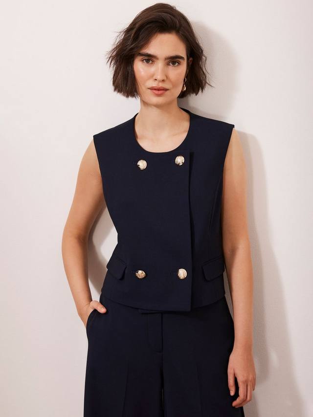 

Двубортный жилет с пуговицами Mint Velvet, цвет Blue Navy