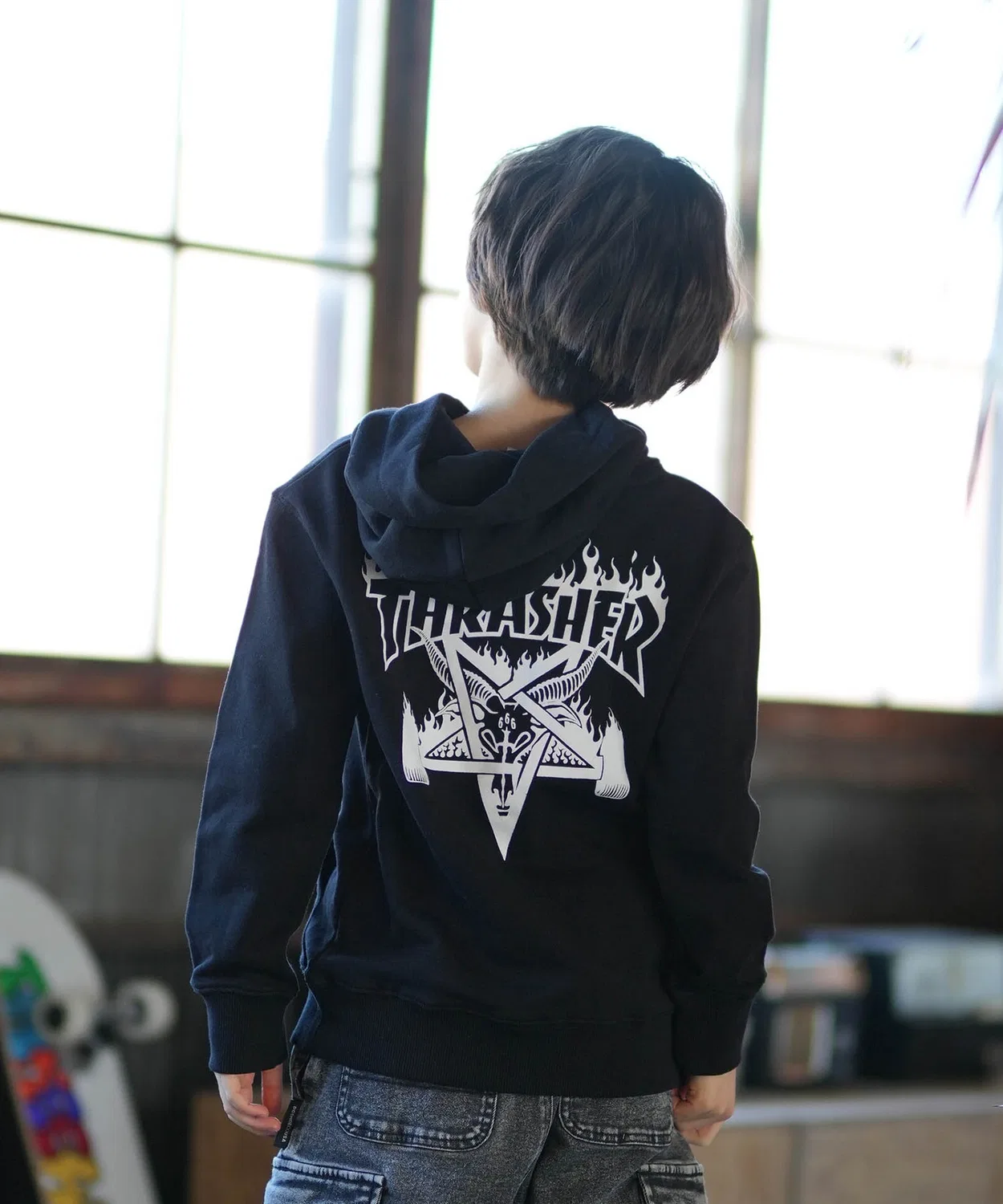 Детская парка THRASHER с принтом, черный