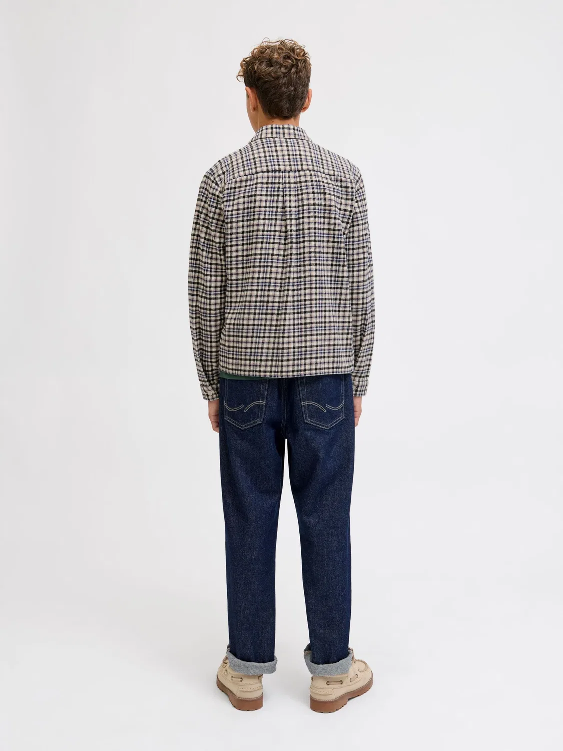 Рубашка из фланели, JACK & JONES Junior, mocha meringue — фото 4