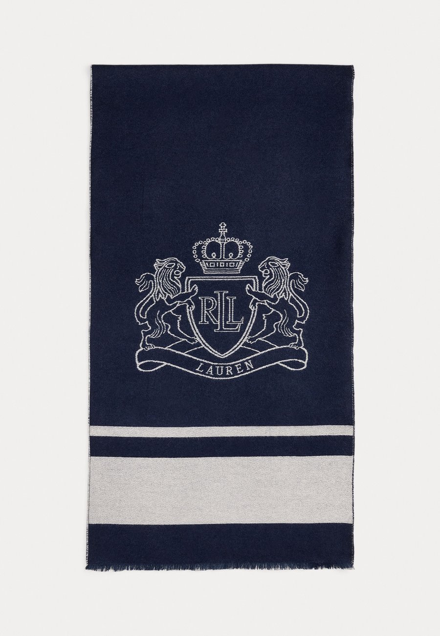 

Шарф Lauren Ralph Lauren TWO-TONE CREST JACQUARD WRAP SCARF, Navy/Cream/Dark Blue