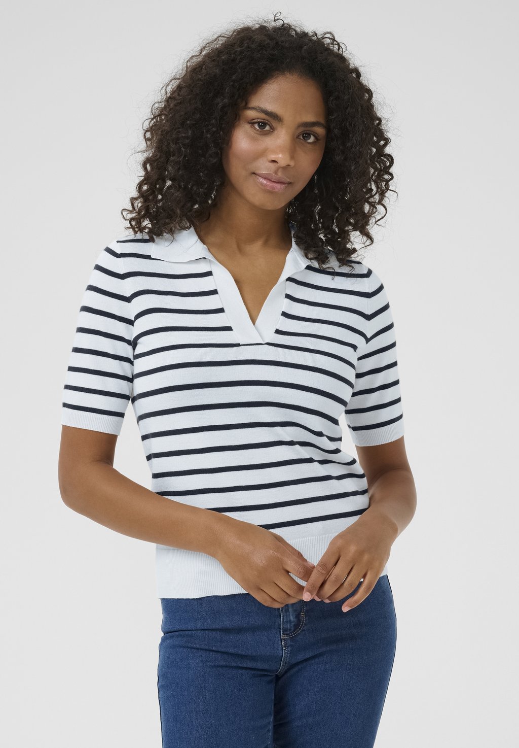 

Рубашка поло LIZZA STRIPE Kaffe, белый