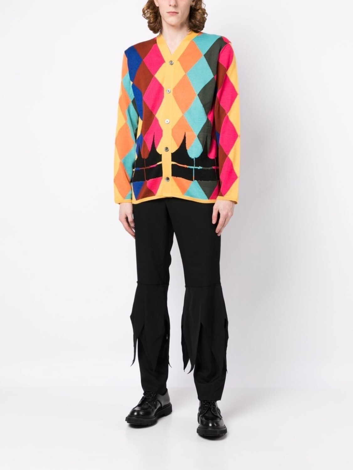 Кардиган с V-образным вырезом и принтом Comme des Garçons Homme Plus, мультиколор — фото 2