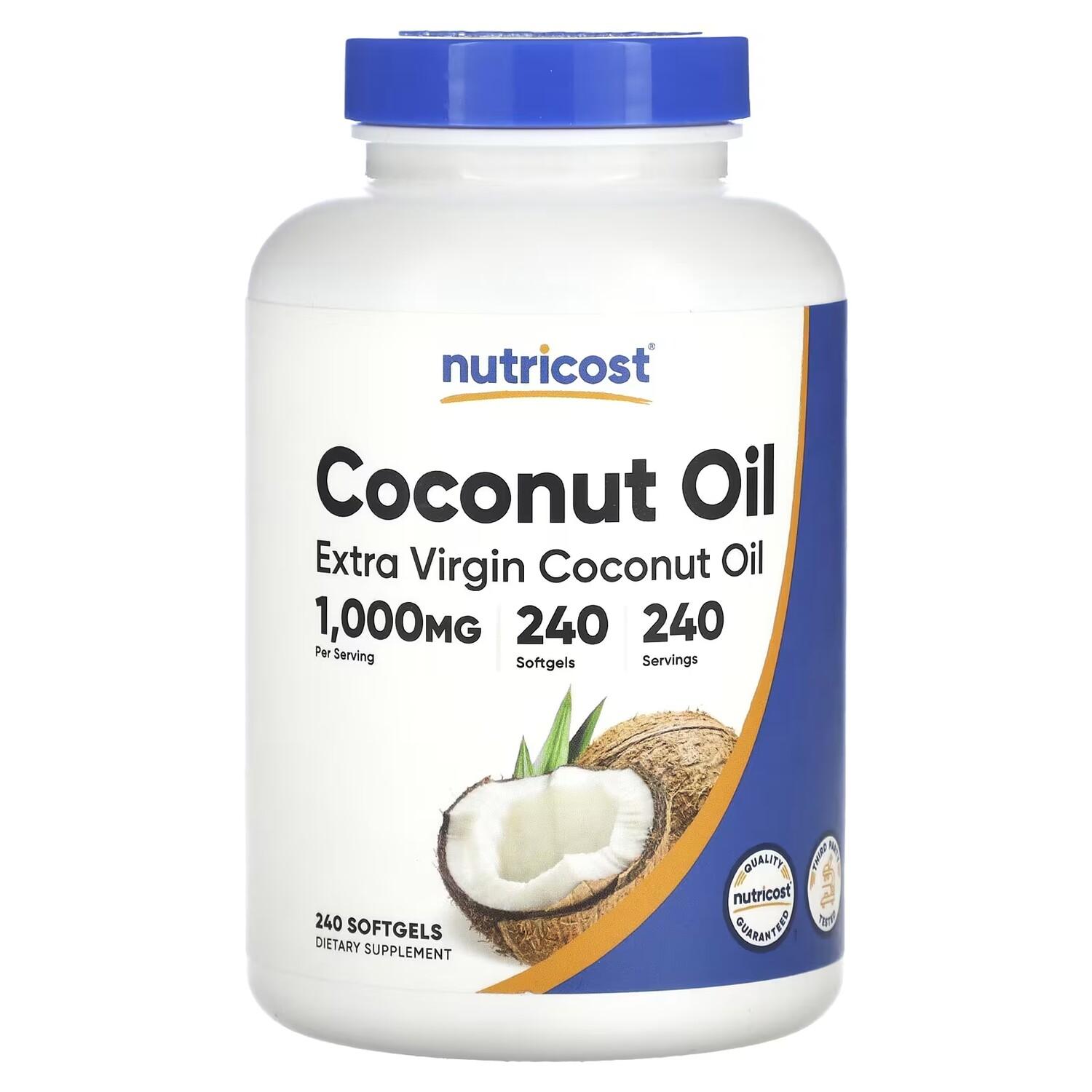 

Кокосовое масло Nutricost Extra Virgin 1000 мг, 240 капсул