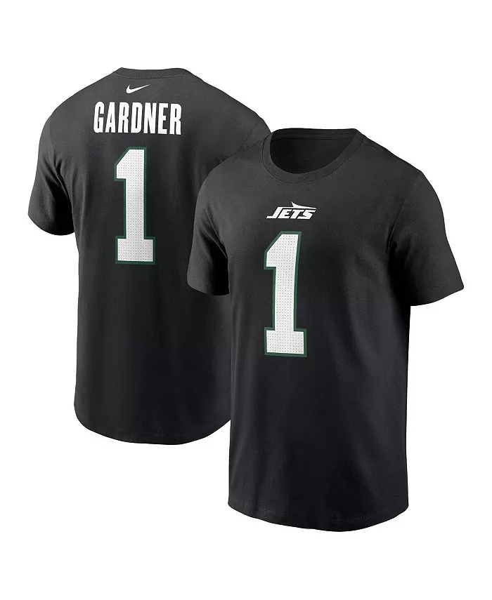 

Мужская футболка Ahmad Sauce Gardner New York Jets с именем и номером, черная Nike
