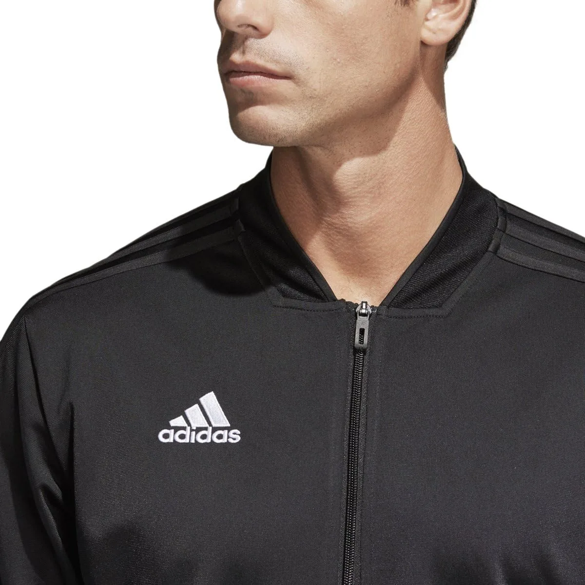 Мужская куртка Adidas Condivo 18 из полиэстера, черно-белый — фото 4