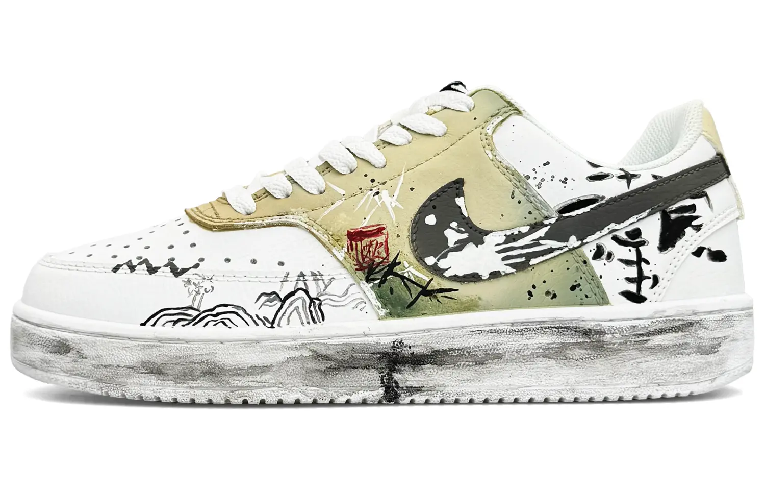 

Кроссовки Nike Court Borough Skateboarding Shoes Women's Low-top White, хаки