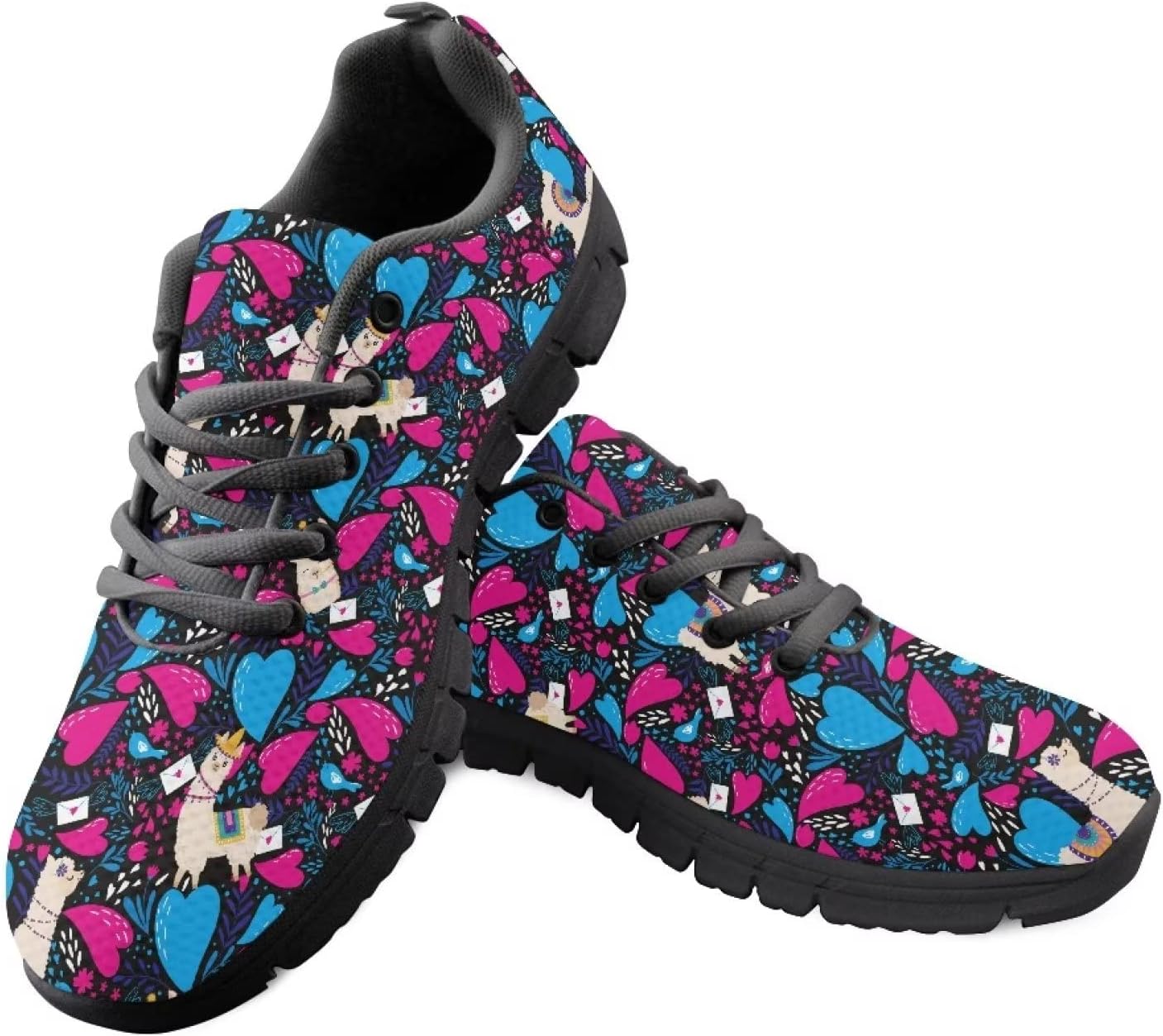 

Женские кроссовки Yzaoxia, мужские размеры 5-11, для походов, бега и ходьбы, удобные теннисные кроссовки, Cute Alpaca With Heart Print