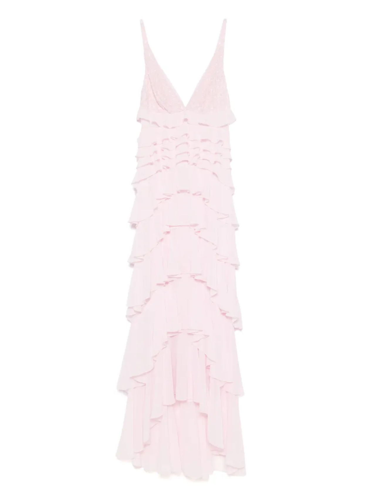 

Многоярусное платье из жоржета Elisabetta Franchi, розовый