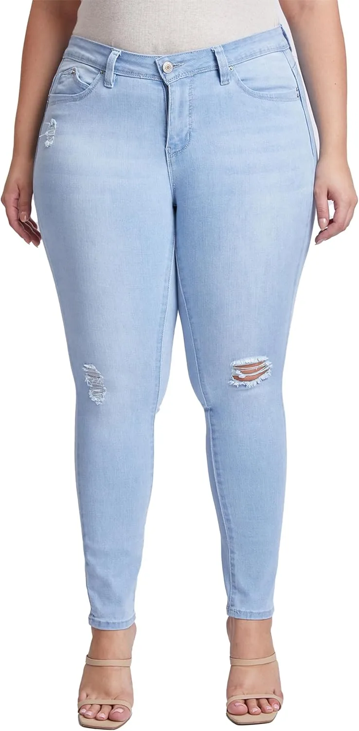 

Royalty For Me Women's Plus Size Wannabettabutt Mid Rise Skinny Jeans