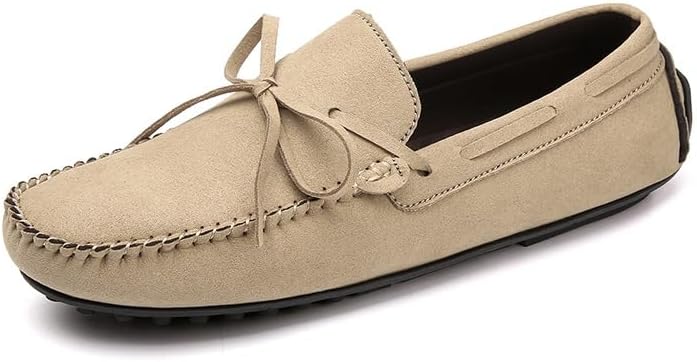 

Мужские лоферы с круглым носом, замша Vamp Boat Boat Shoes Driving Locasters Sayfur, хаки