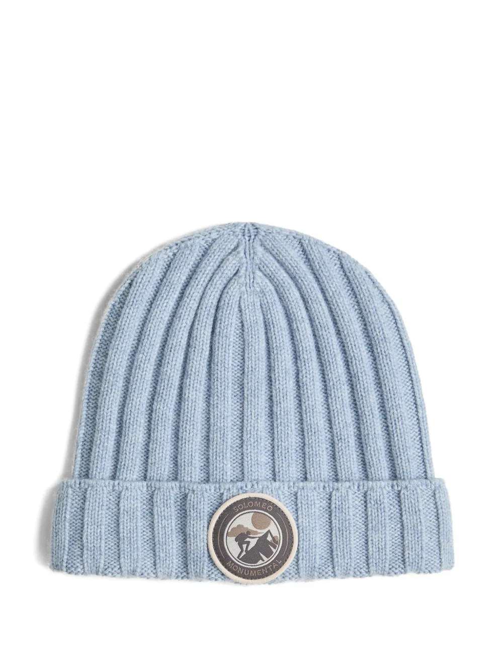 

Шапка бини в рубчик с логотипом Brunello Cucinelli Kids, синий