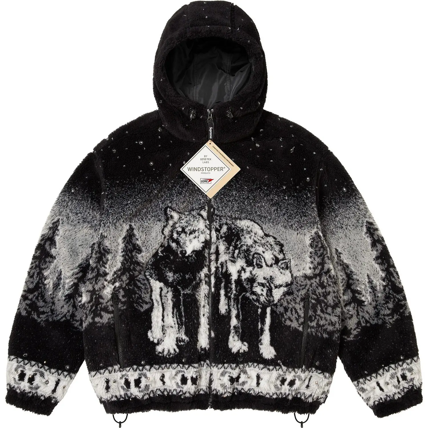 Двусторонняя флисовая куртка с капюшоном x Bb Simon FW25 НЕДЕЛЯ 15, унисекс Supreme, коричневый/коричневый — фото 3