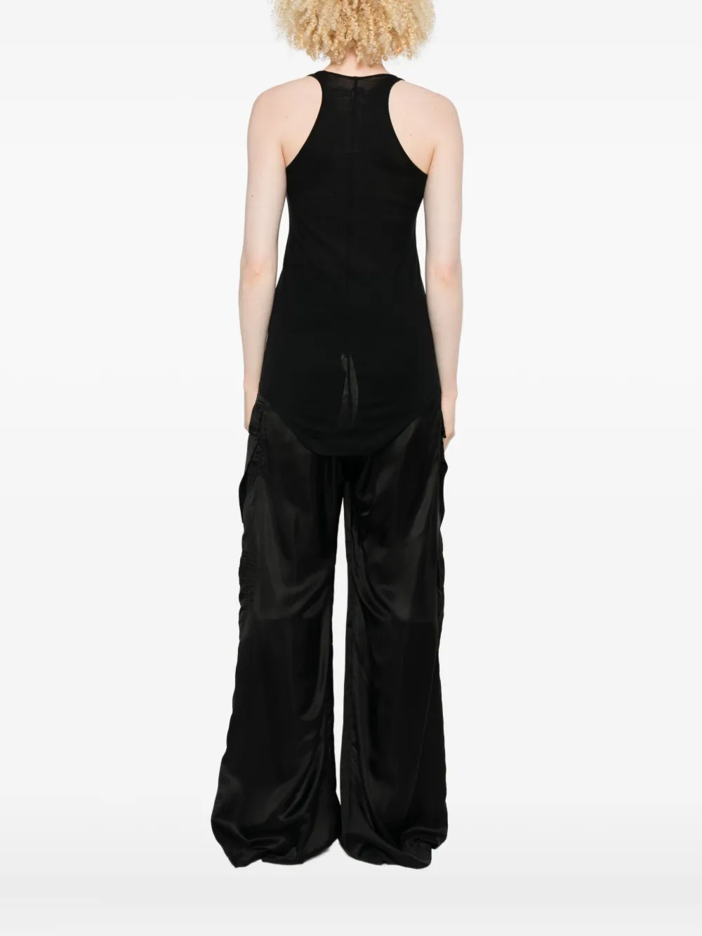 Топ со спинкой-борцовкой и закругленным подолом Rick Owens, черный — фото 4