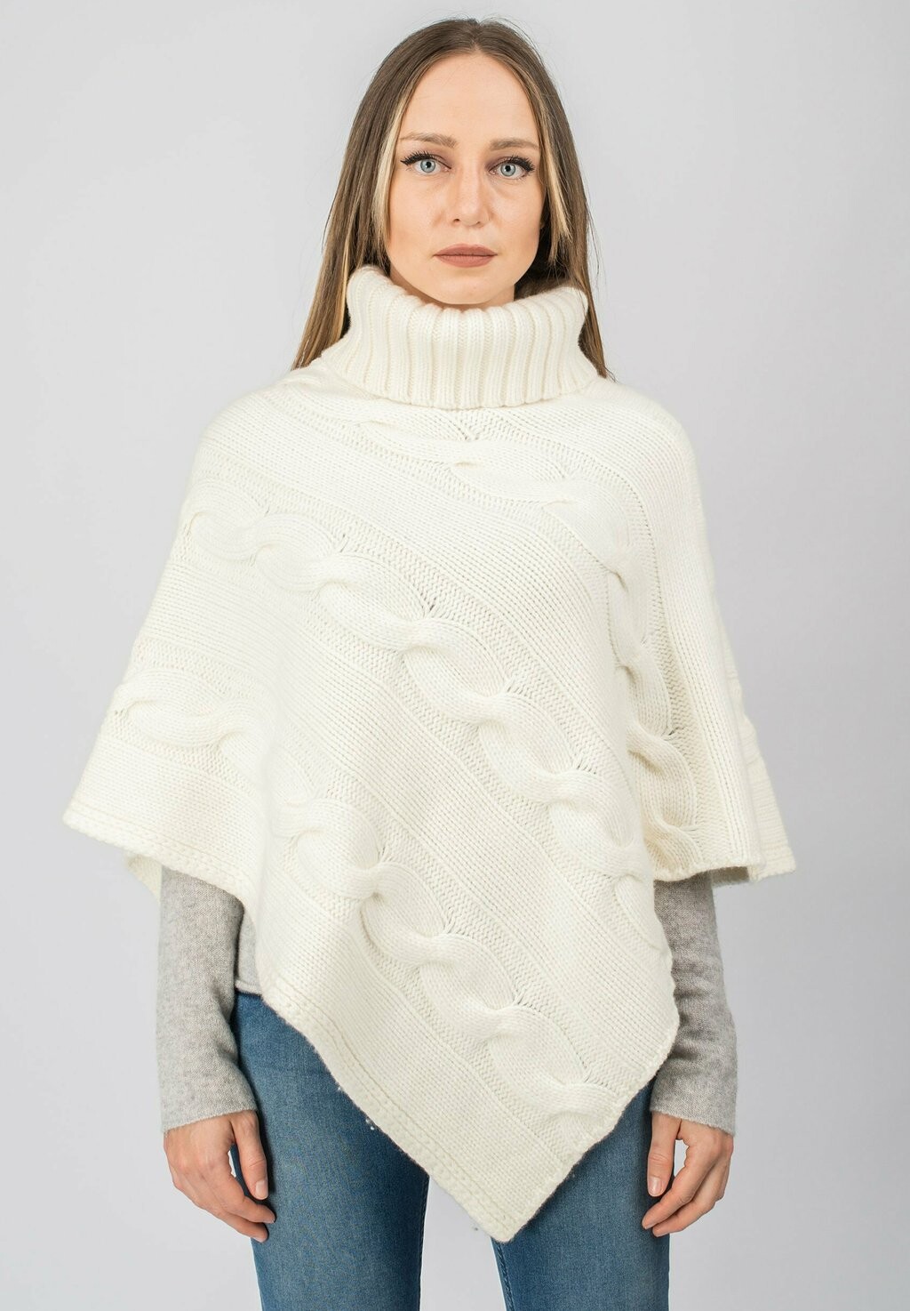 

Накидка Braided Poncho Dalle Piane Cashmere, белый