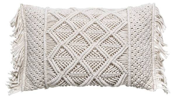 

Декоративная подушка Atmosphera Créateur d'intérieur MACRAME, 13x30x50 см, белый