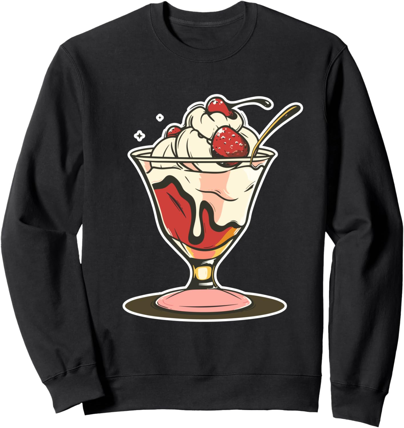 

Рисунок мороженого с топпингами, сорбет, толстовка Funny Frozen Dessert Shirts And Giveaways, черный