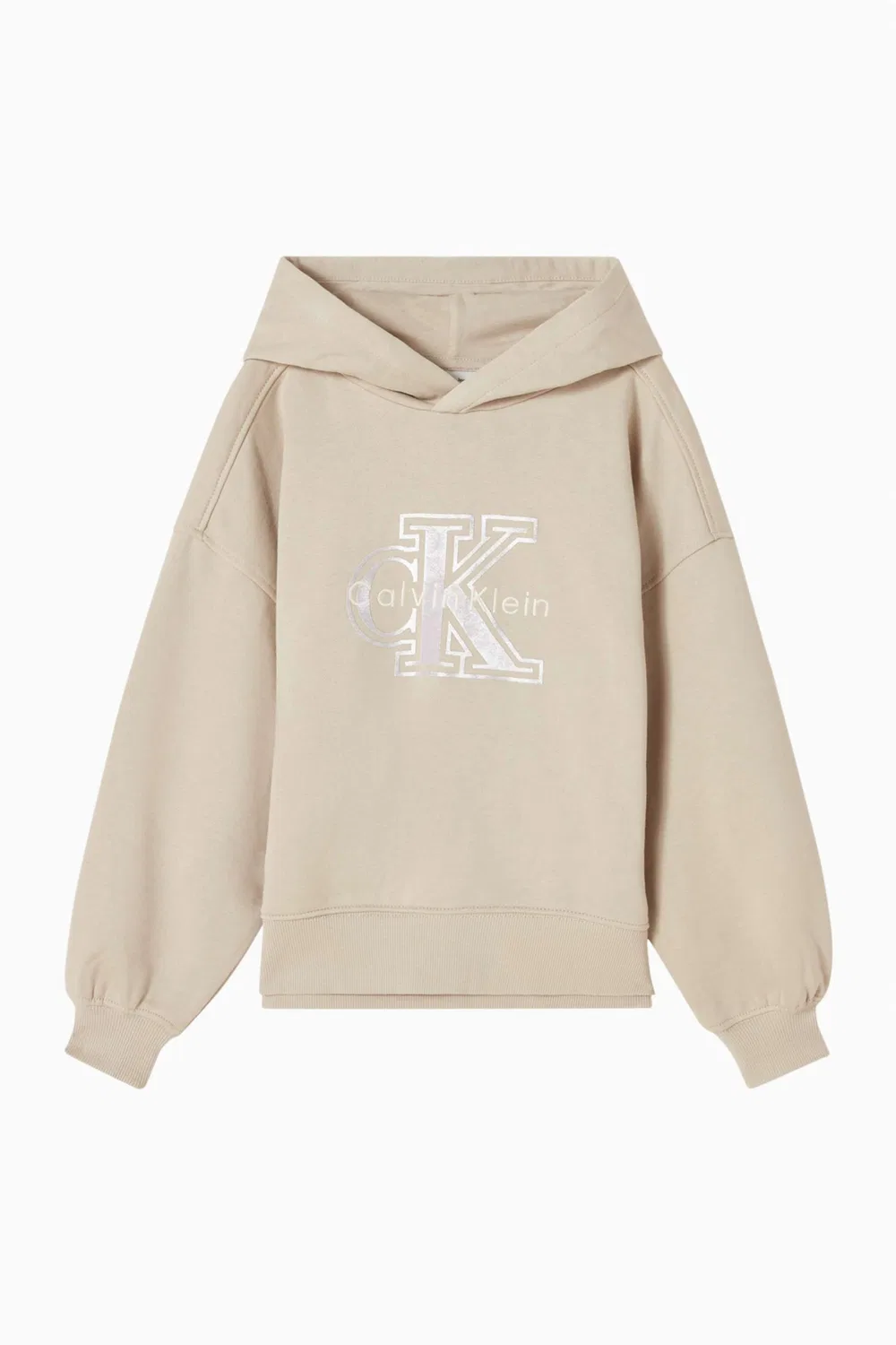 Худи хлопковое Monologo Calvin Klein, зеленый