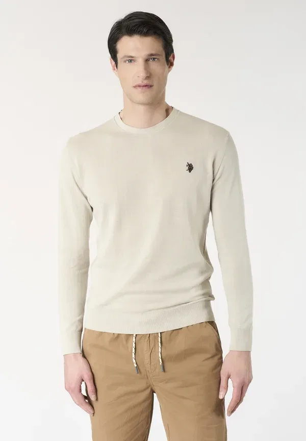 Джемпер хлопковый Jumper U.S. Polo Assn., beige, бежевый