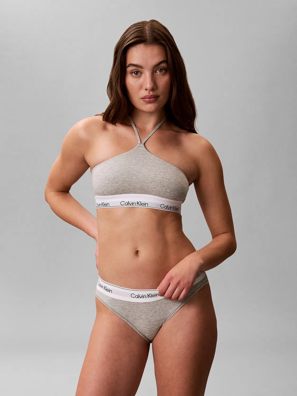 Бюстгальтер-бралетт Calvin Klein, цвет пятнистый серый — фото 2