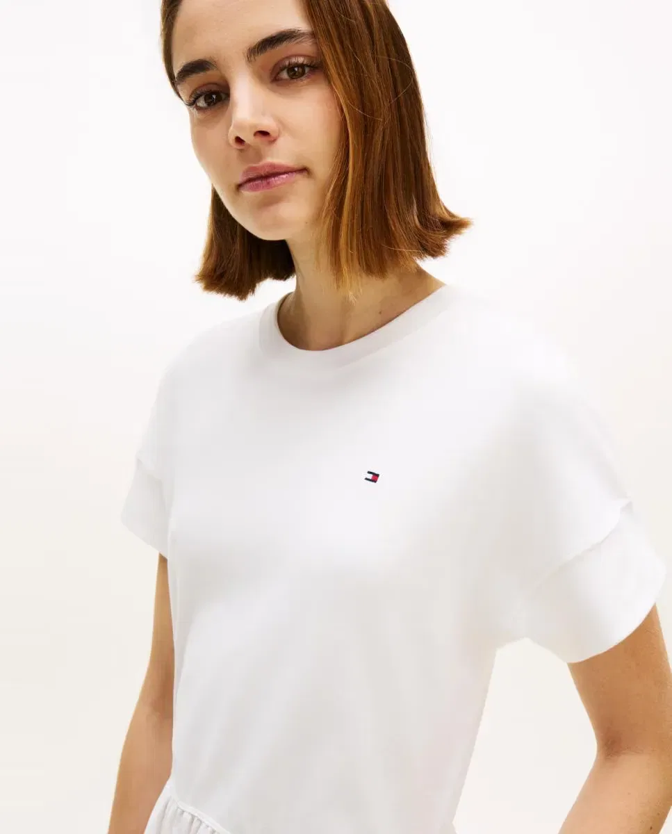 Женское платье-миди хлопковое Tommy Hilfiger, Blanco — фото 2