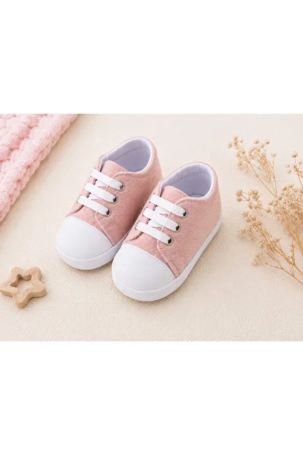 Детские туфли для новорожденных на шнуровке Baby Shoes Lumy Kids, Pink — фото 2