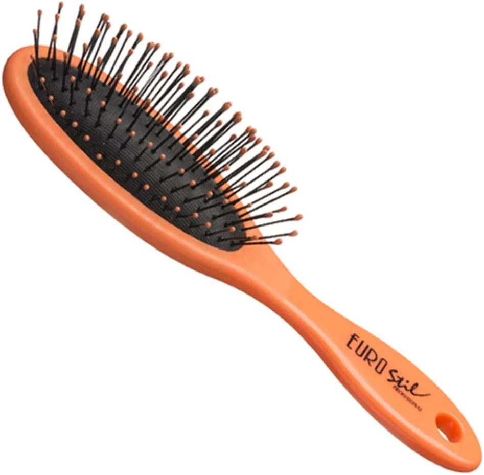 Щетка для тела овальная, EUROSTIL, 1 шт, 200 г, Неоново-оранжевый