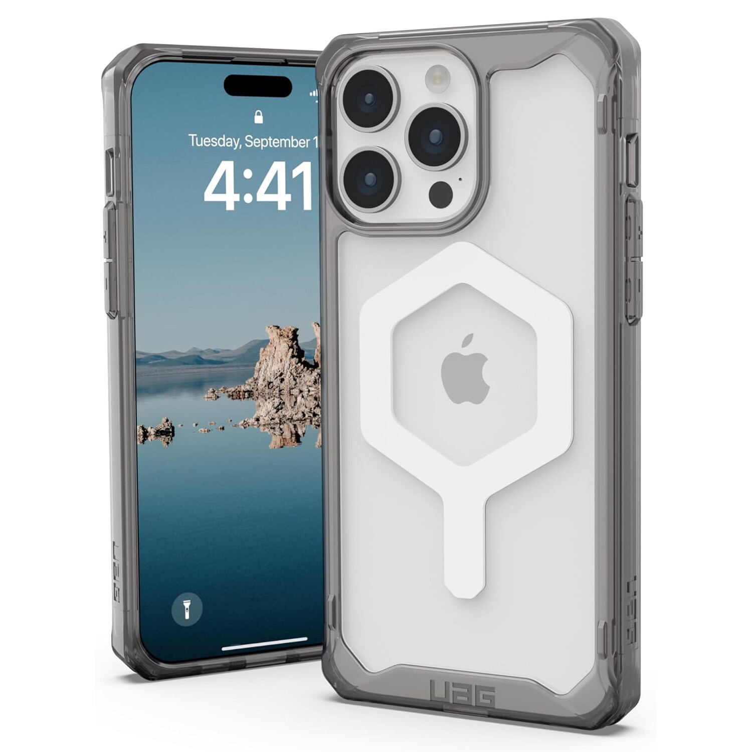 

Чехол UAG Plyo для iPhone 15 Pro Max, Ash/White, Прозрачный, Чехол UAG Plyo для iPhone 15 Pro Max, Ash/White