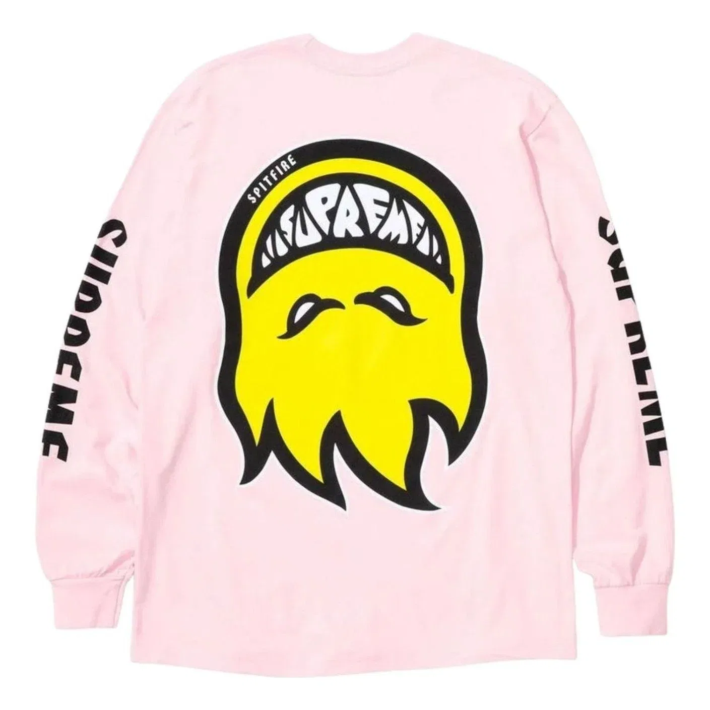 Мужская футболка с длинным рукавом с принтом Supreme x Spitfire SS26 Bighead L/S T-Shirt, розовый