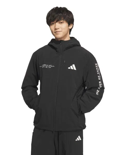 Мужской трек-топ с капюшоном, из эластичной ткани Adidas Adaptation, Black